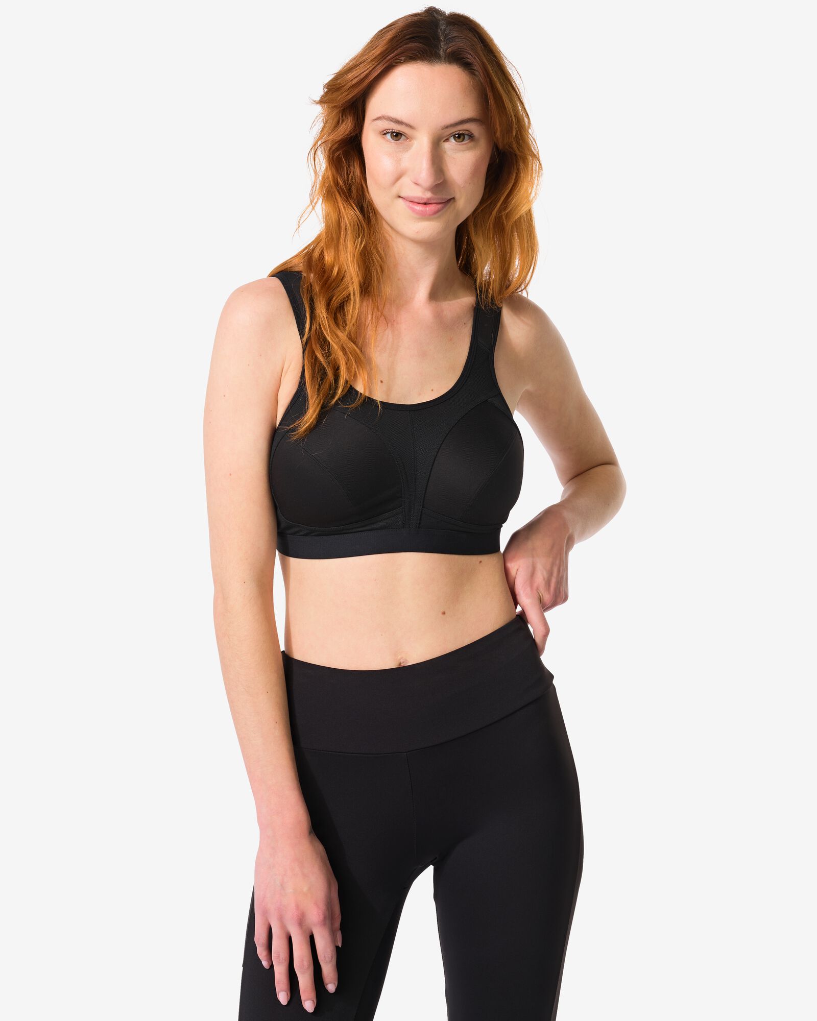 soutien-gorge de sport non pr&eacute;form&eacute; sans armatures - support &eacute;lev&eacute; noir noir - 1000011982 - HEMA