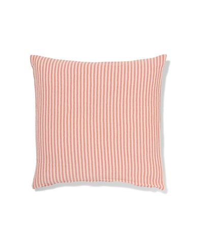 housse de coussin 50 x 50 cm coton rayures rouge - 7326016 - HEMA