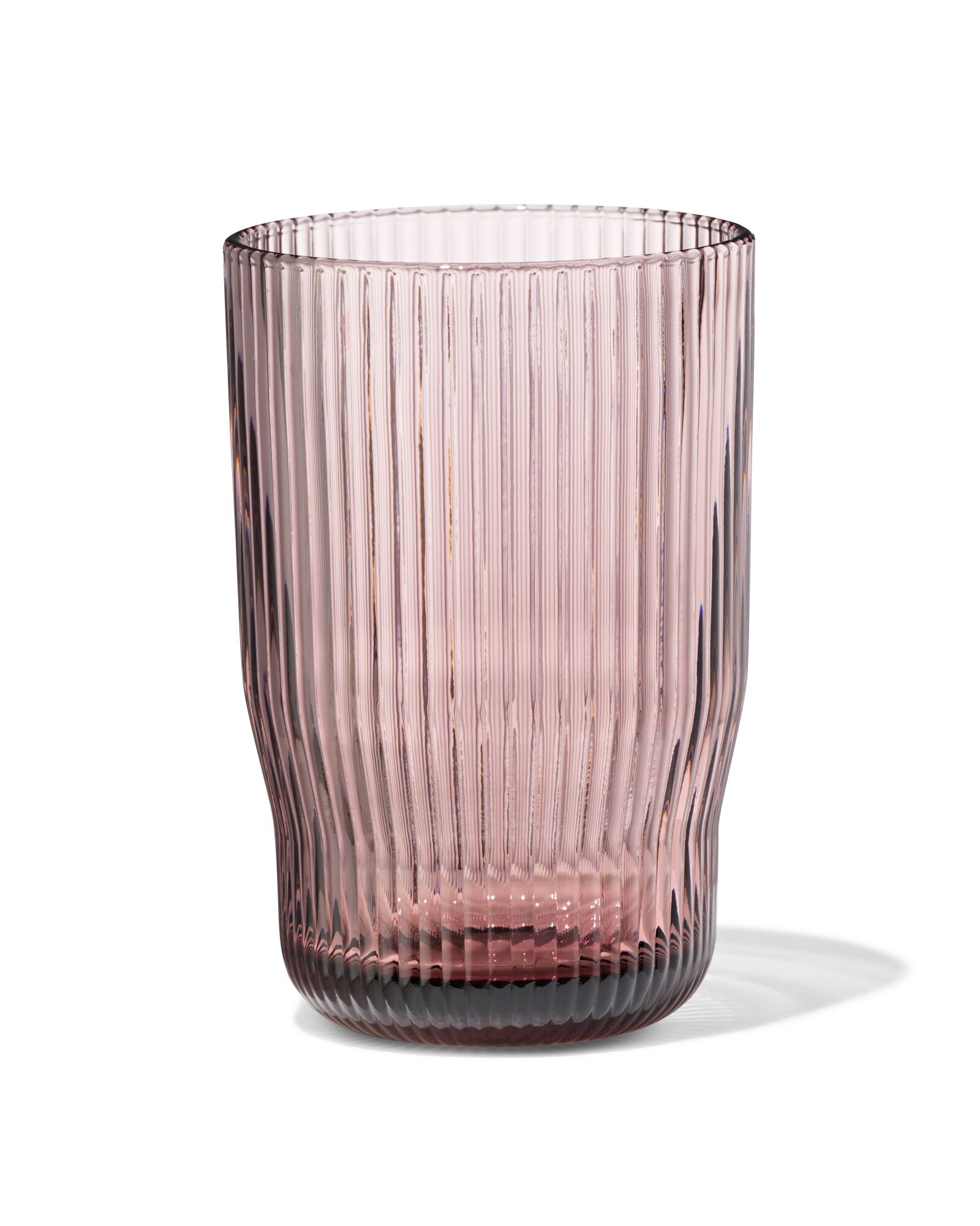 longdrinkglas 340ml Bergen glas streep reli&euml;f bordeauxrood - 9401171 - HEMA