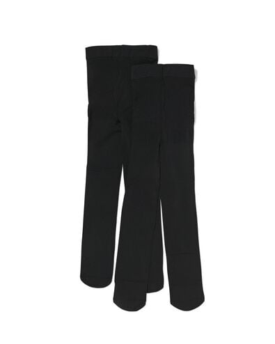 kinder panty temptech 60denier - 2 stuks zwart zwart - 4360205BLACK - HEMA