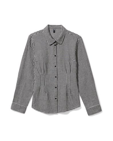 dames overshirt Donna flanel ruiten zwart/wit zwart/wit - 36205170BLACKWHITE - HEMA
