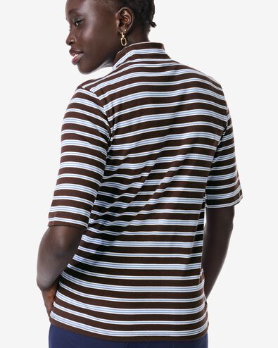 dames T-shirt Clara rib strepen zwart zwart - 36207150BLACK - HEMA