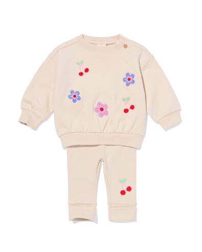 ensemble v&ecirc;tement b&eacute;b&eacute; tissu sweat fleurs &eacute;cru &eacute;cru - 33075870ECRU - HEMA