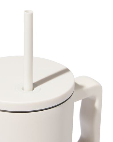 Trinkbecher mit Trinkhalm, 900 ml, Edelstahl, Beige - 80650265 - HEMA