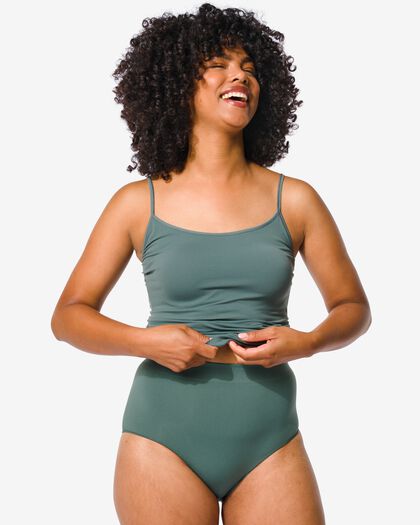 slip femme taille haute sans coutures micro vert vert - 19680302GREEN - HEMA