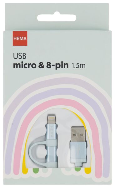 USB-Ladekabel, Mikro-USB/8-polig, 1.5 m, grün - 39600165 - HEMA