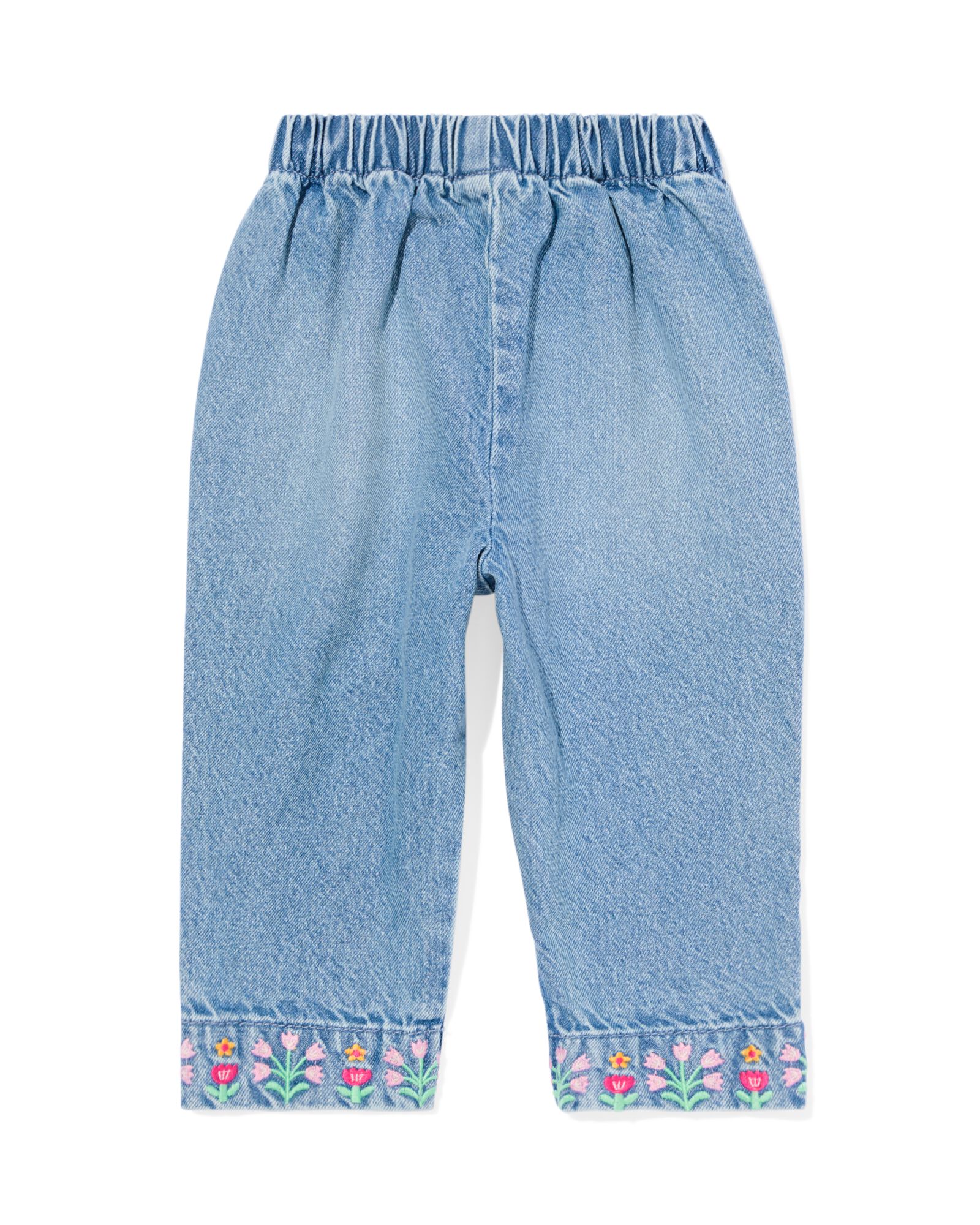 pantalon b&eacute;b&eacute; couple ample fleurs denim denim - 33058870DENIM - HEMA