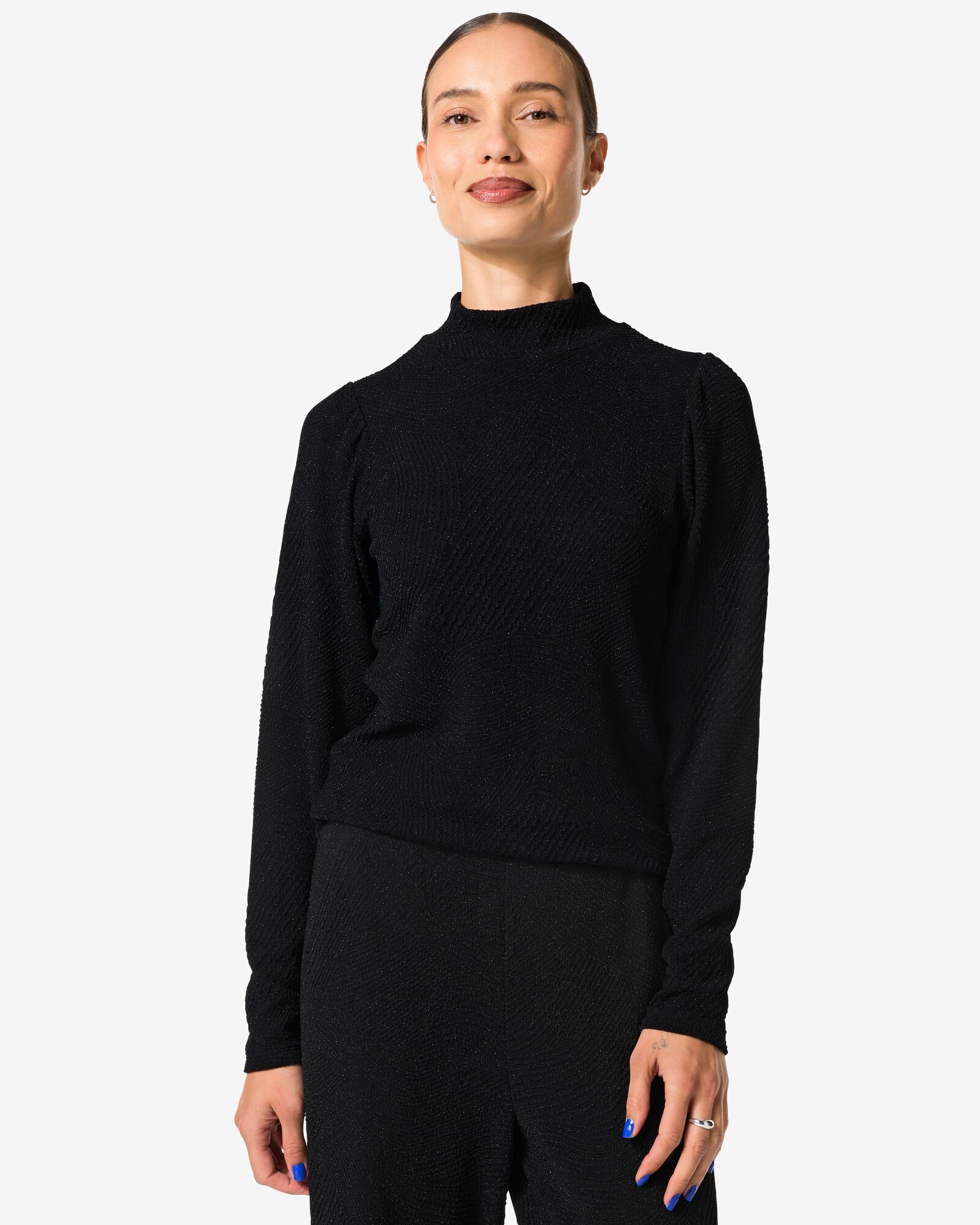 Damen-Top Erin, Glitzer schwarz - 36205640BLACK - HEMA