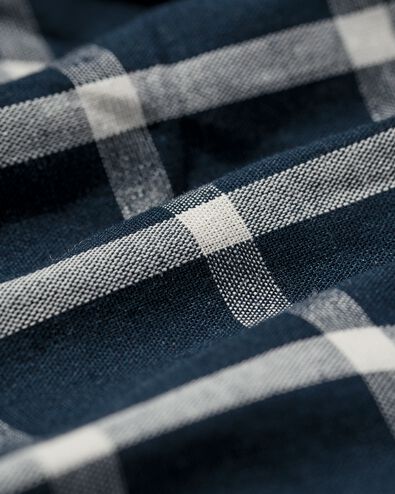 herenpyjama jersey-poplin katoen ruiten donkerblauw XL - 23600773 - HEMA