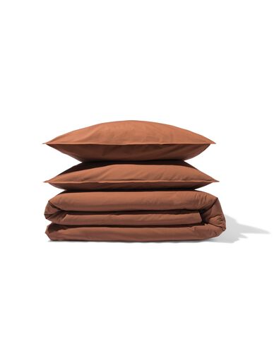 housse de couette 200x200/220 cm, percale de coton h&ocirc;tel marron - 5700277 - HEMA