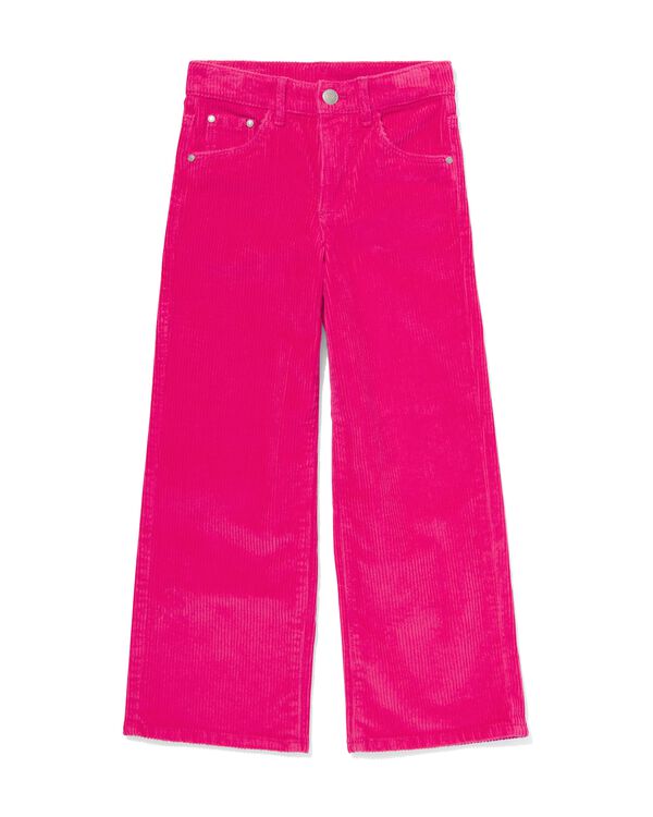 pantalon enfant en velours à jambes évasées rose rose - 30824604PINK - HEMA
