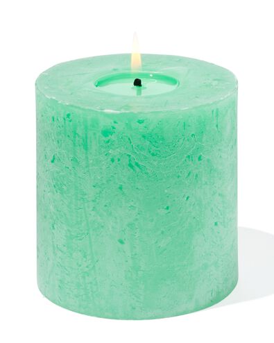 rustieke kaarsen groen 10 x 10 - 13502996 - HEMA