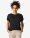 dames t-shirt Amelie met bamboe zwart zwart - 36355170BLACK - HEMA