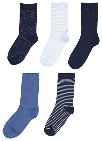 5er-Pack Damen-Socken blau - 1000025194 - HEMA