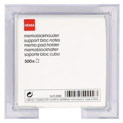 support bloc d'aide-mémoire 11,5x11,5 pour papier de 9x9 - 14122280 - HEMA
