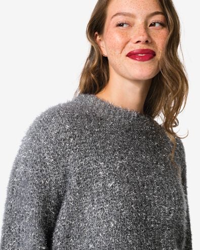 damestrui gebreid Floor glitter zilver zilver - 36206070SILVER - HEMA