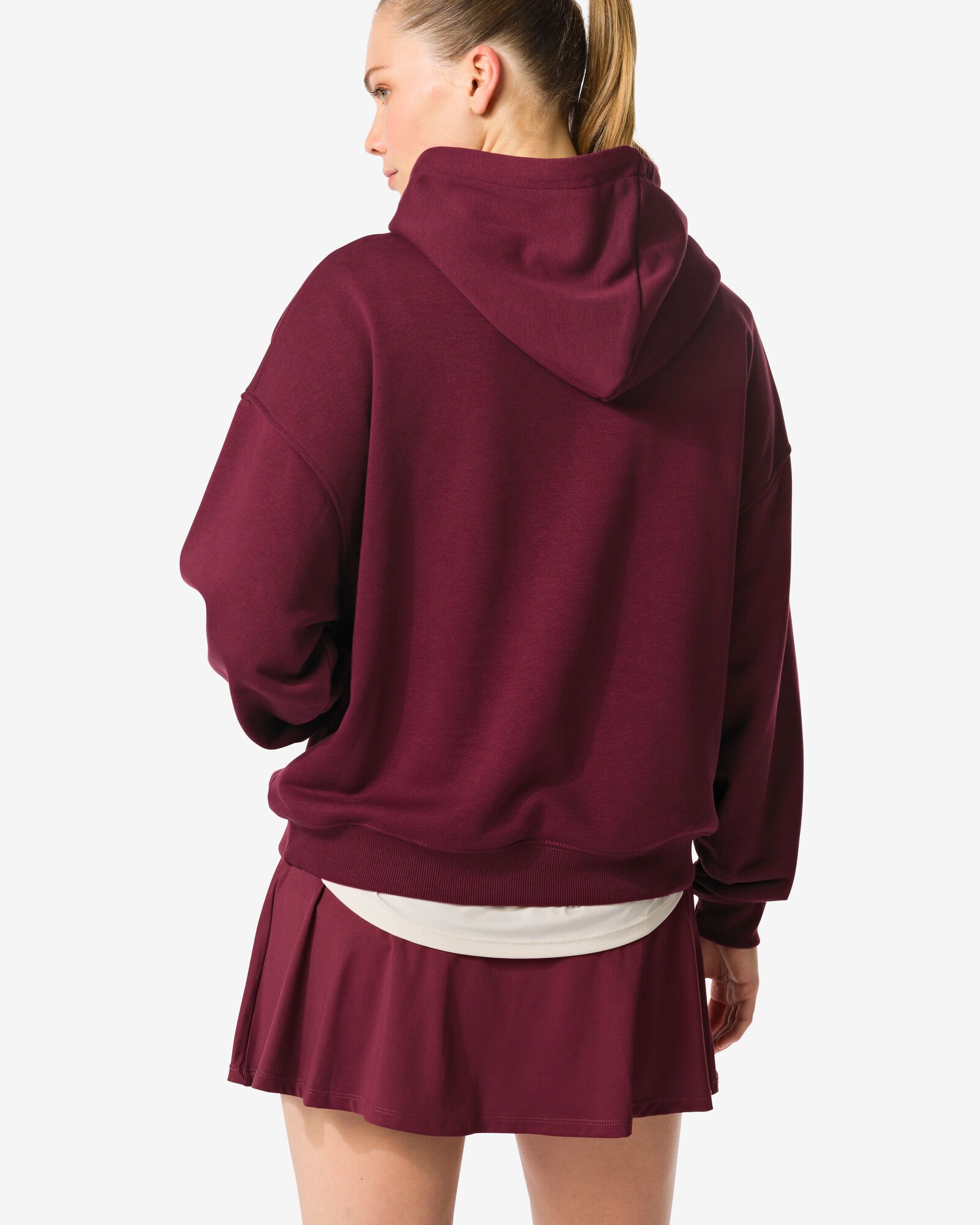 dameshoodie donkerrood donkerrood - 36050265DARKRED - HEMA