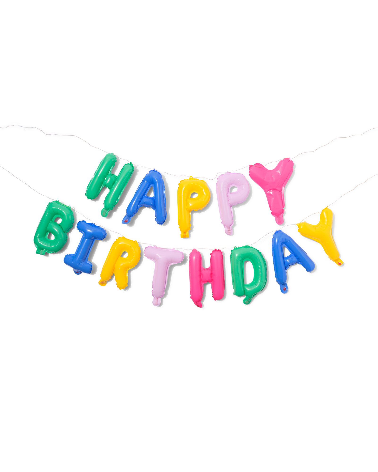 folieballon slinger happy birthday 20cm kleur - 14260071 - HEMA