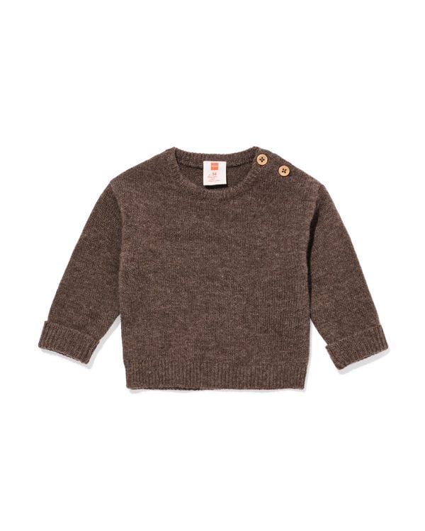 newborn trui merinowol donkerbruin donkerbruin - 33436820DARKBROWN - HEMA