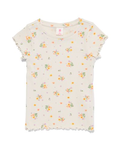 Kinder-T-Shirt, gerippt eierschalenfarben eierschalenfarben - 30836204OFFWHITE - HEMA