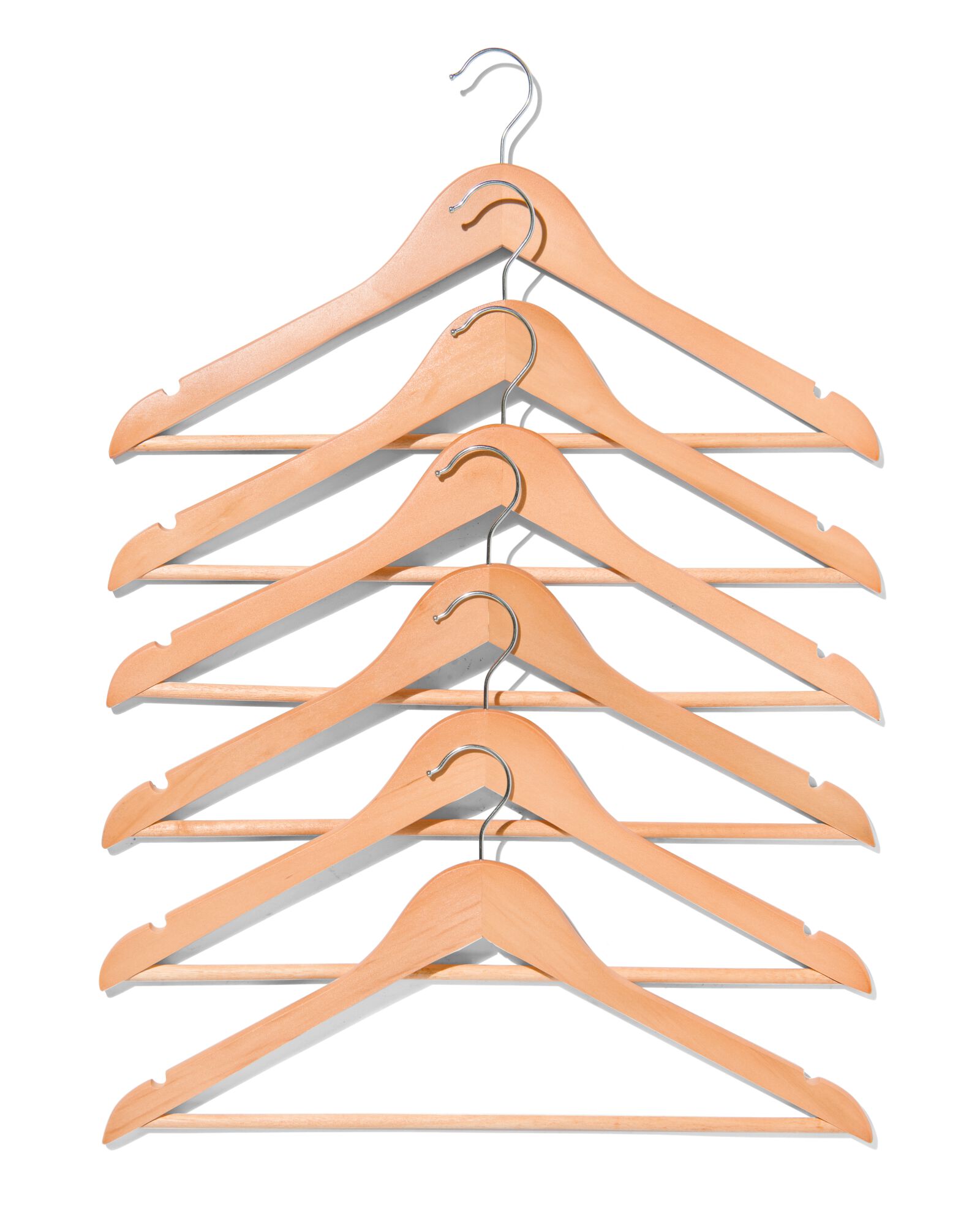kledinghangers hout - 6 stuks - 39800400 - HEMA