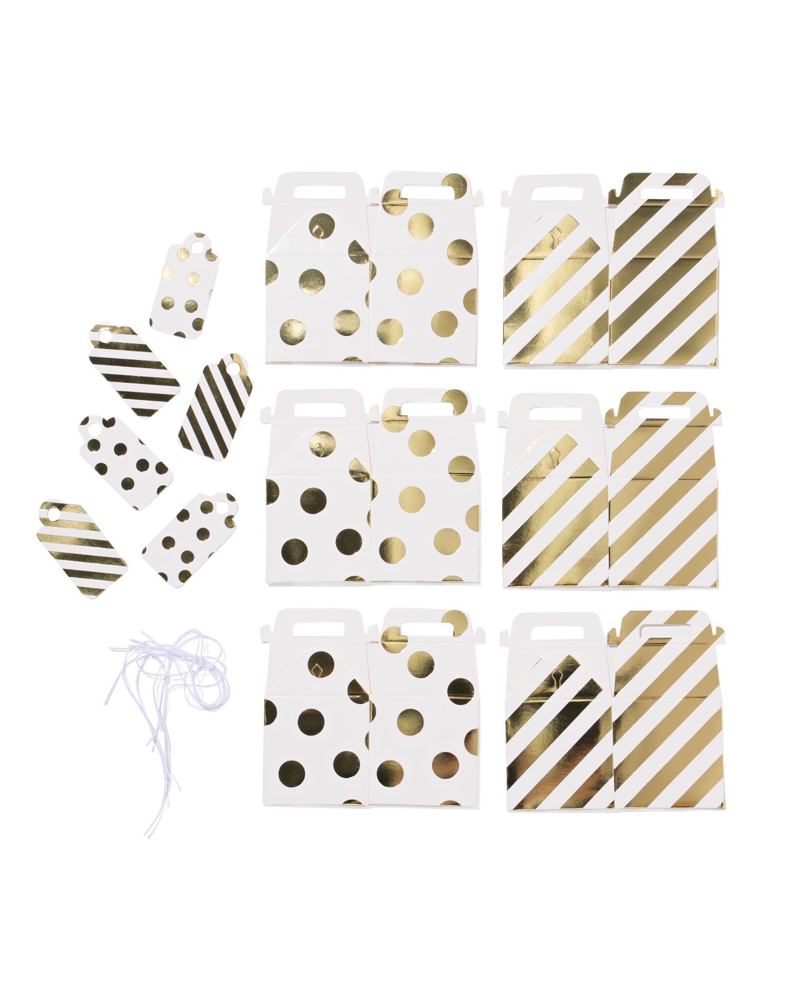 boîtes cadeaux pliables S or - 6 pièces - 14710304 - HEMA