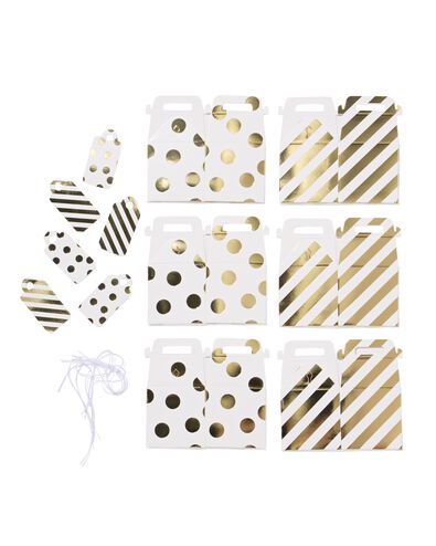 boîtes cadeaux pliables S or - 6 pièces - 14710304 - HEMA