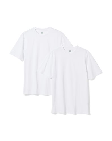 2 t-shirts homme regular fit col rond blanc blanc - 1000009943 - HEMA