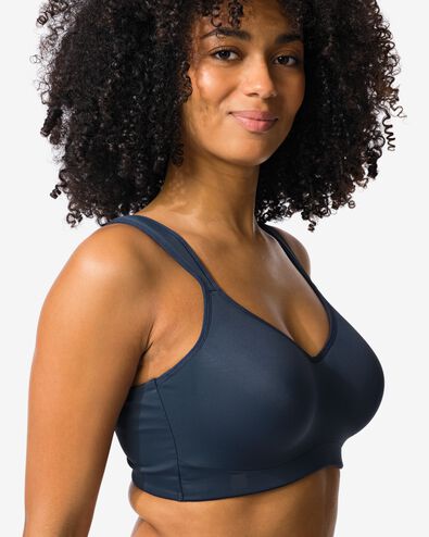 Vorgeformter b&uuml;gelloser Sport-BH mit starkem Halt dunkelblau dunkelblau - 21701173DARKBLUE - HEMA