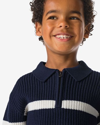 Strick-Kinderpullover, Streifen blau - 30705703BLUE - HEMA