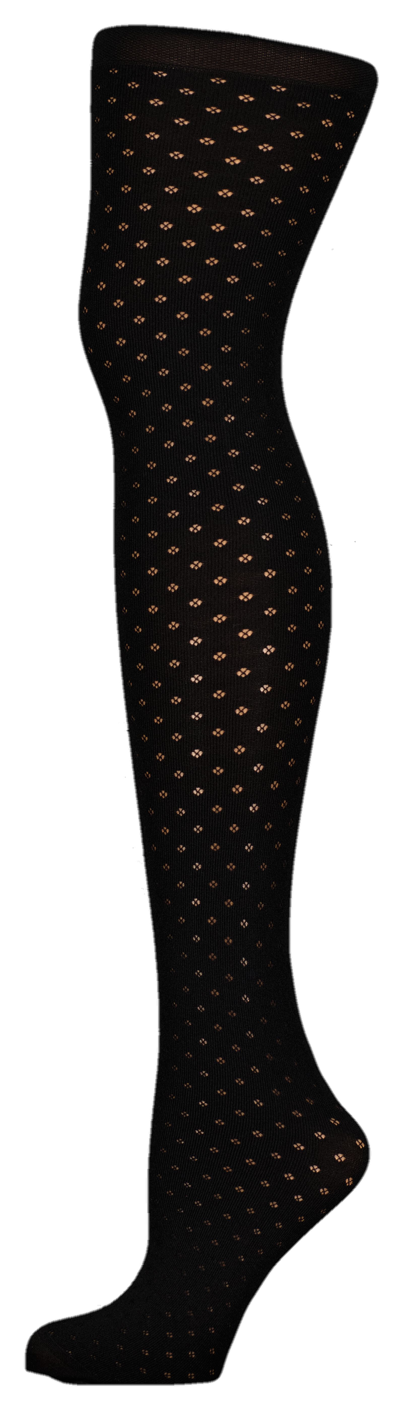 collant fashion avec pois ajourés 30 deniers noir noir - 1000028893 - HEMA