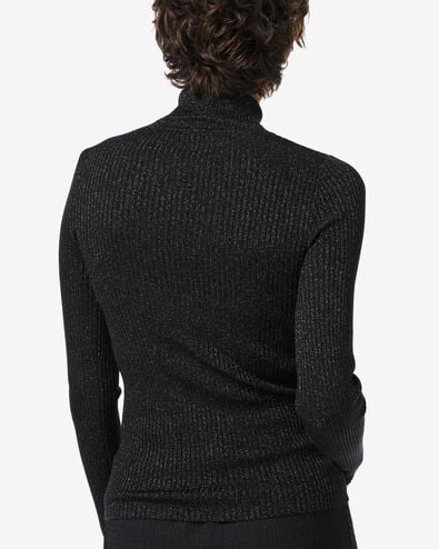 Damen-Rolli Nova, gerippt, Glitter schwarz schwarz - 1000029471 - HEMA