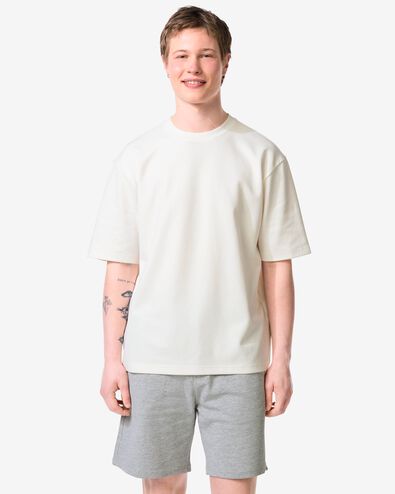 Herren-T-Shirt Job eierschalenfarben eierschalenfarben - 2179020OFFWHITE - HEMA