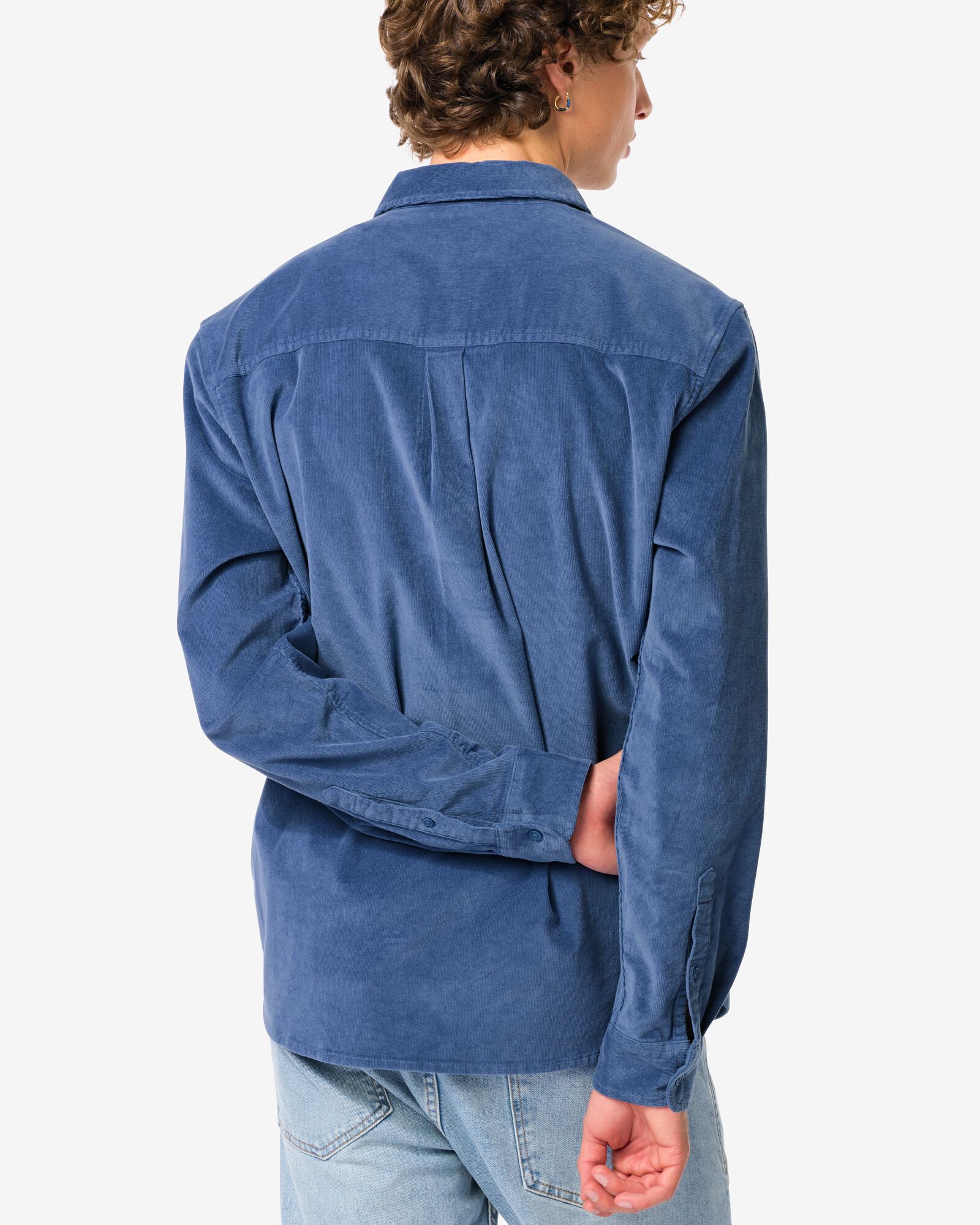 Herren-Oberhemd Amir aus Kord mittelblau - 2170750MIDBLUE - HEMA