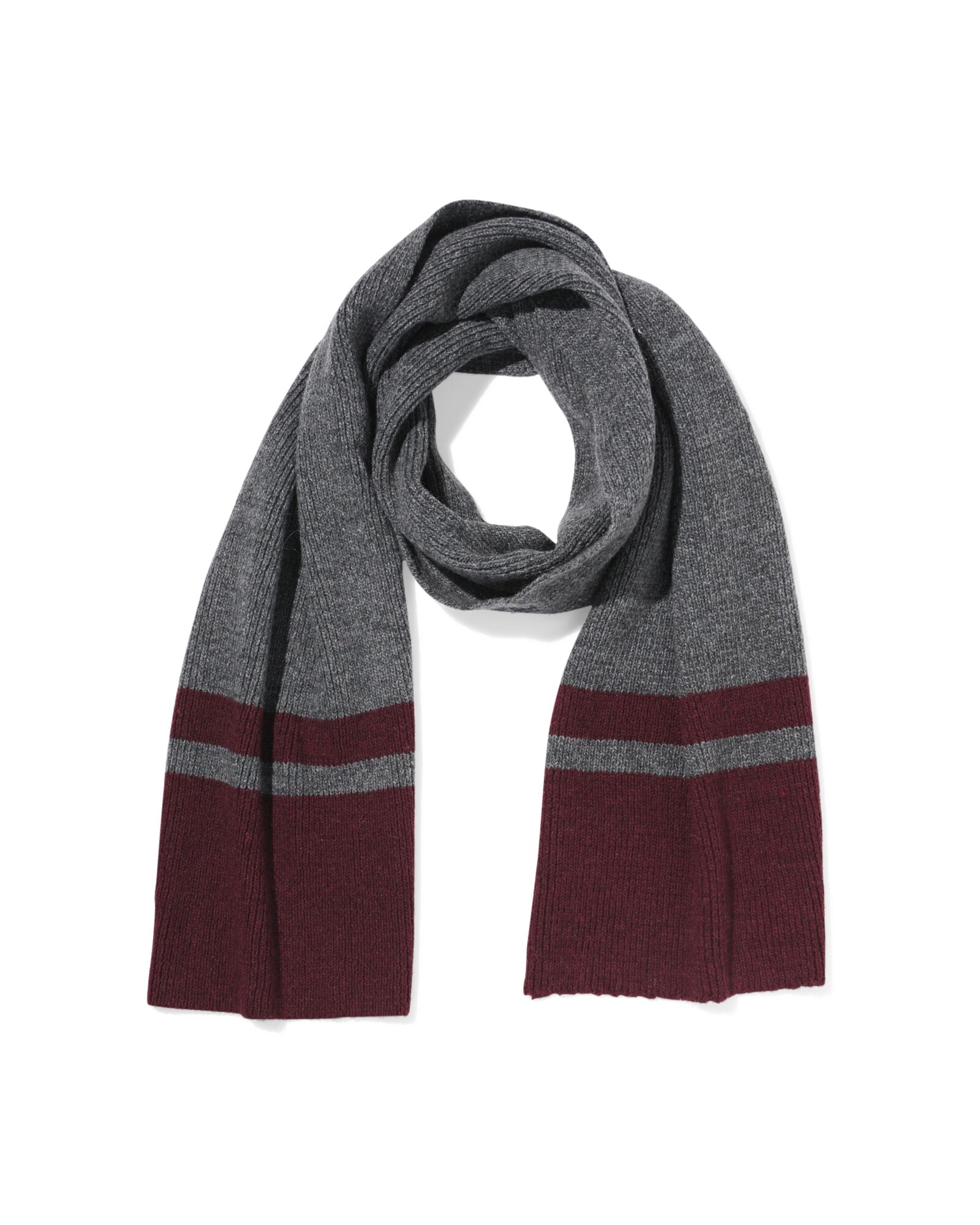 herensjaal grijs-rood - 16500026 - HEMA
