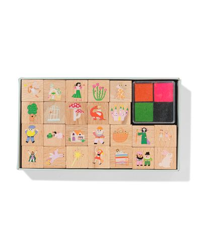 jeu de tampons figures foresti&egrave;res bois 24 pi&egrave;ces - 15900169 - HEMA