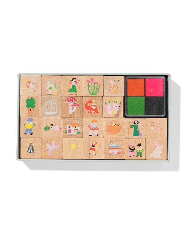 jeu de tampons figures foresti&egrave;res bois 24 pi&egrave;ces - 15900169 - HEMA