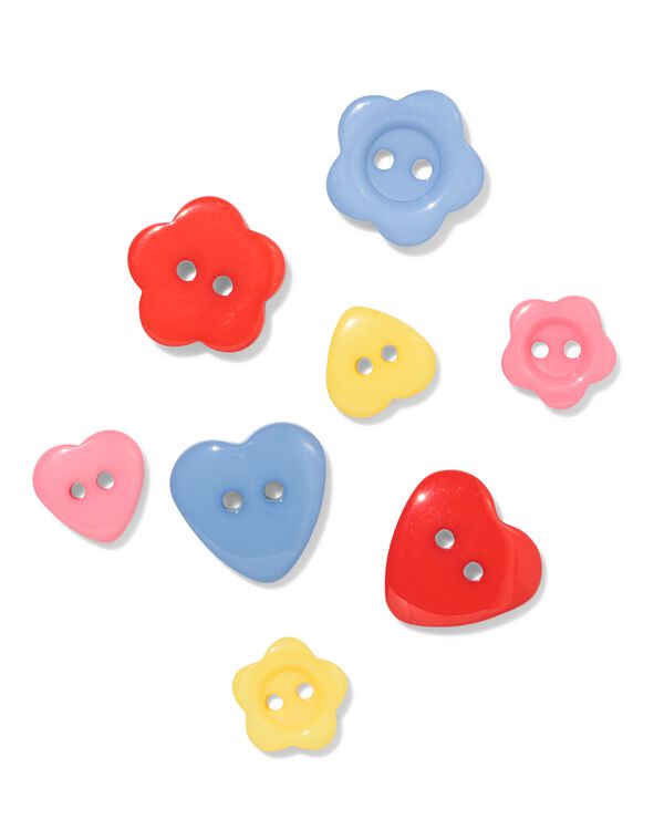ensemble de boutons enfant fleur-c&oelig;ur - 8 pi&egrave;ces - 1400274 - HEMA