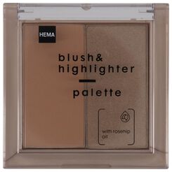 blush & highlighter palette coral glow - 11290272 - HEMA