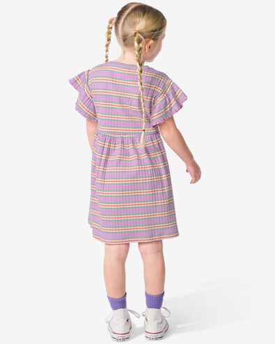 robe enfant avec côtes violet 122/128 - 30834454 - HEMA