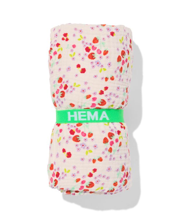 serviette de plage enfant 80 x 140 cm mousseline fleurs - 5200266 - HEMA