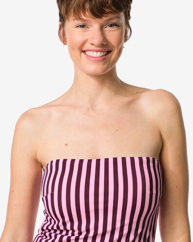 damesbadpak Nina strepen roze roze - 22360290PINK - HEMA