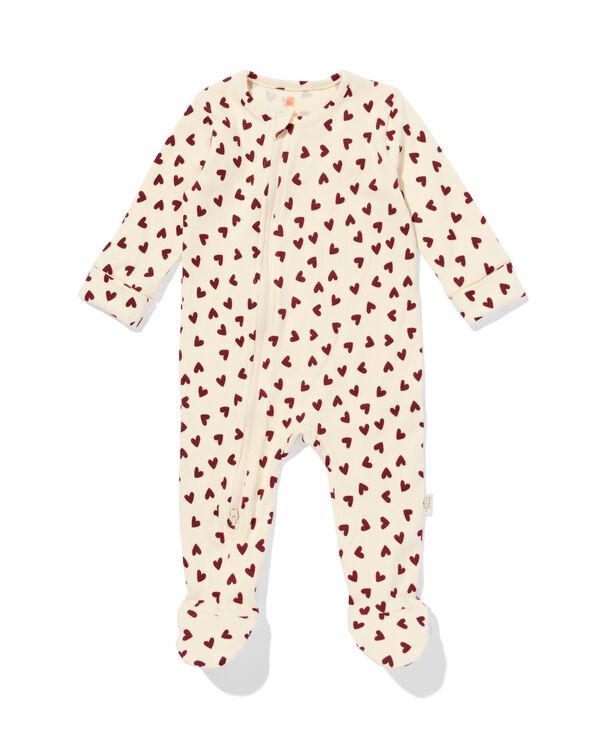 barboteuse nouveau-n&eacute; petits c&oelig;urs &eacute;cru &eacute;cru - 33447820ECRU - HEMA