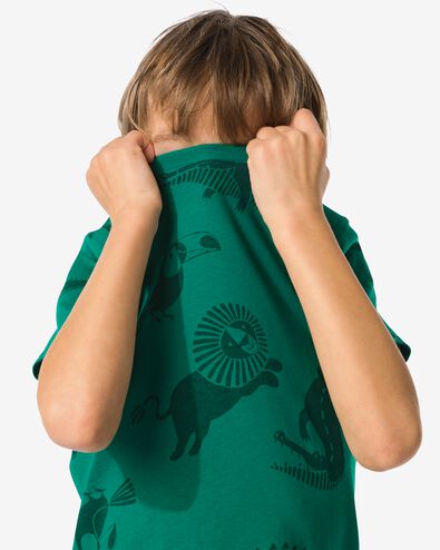 2 t-shirts enfant animaux vert 110/116 - 30782279 - HEMA