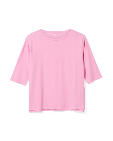 damesnachtshirt met katoen  fluor roze M - 23470192 - HEMA