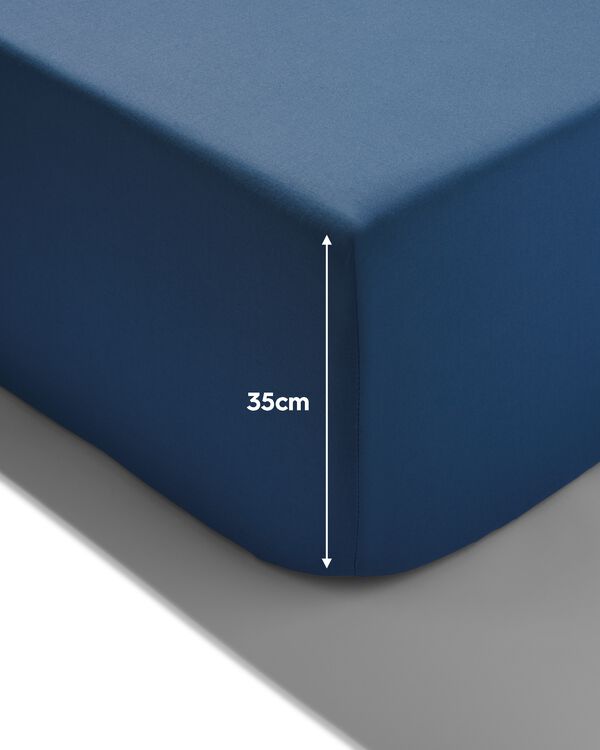 Boxspring-Spannbettlaken 180 x 200 cm, weiche Baumwolle blau  - 5180105 - HEMA