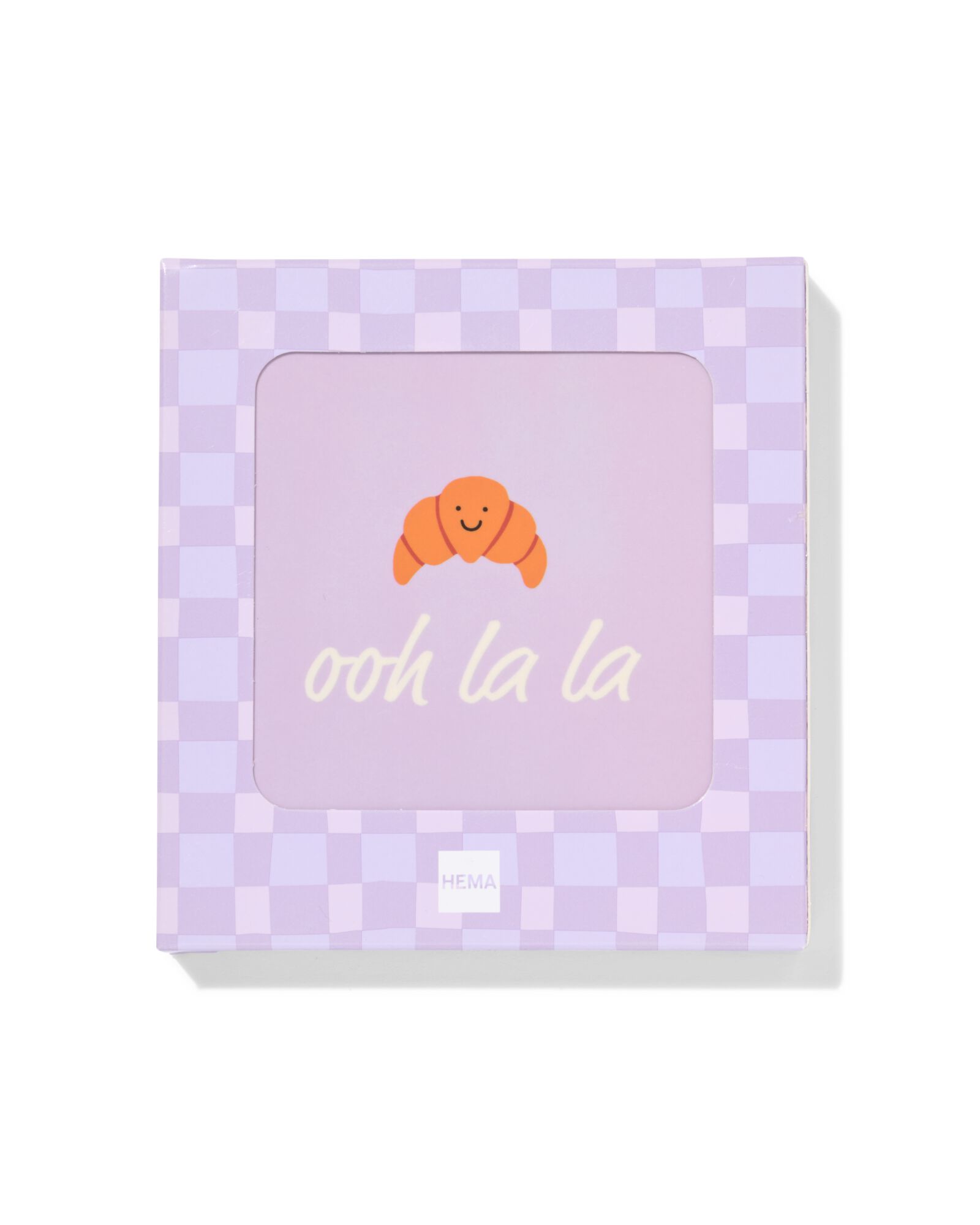 tegel 10x10cm keramiek croissant 'ooh la la' paars - 61100286 - HEMA