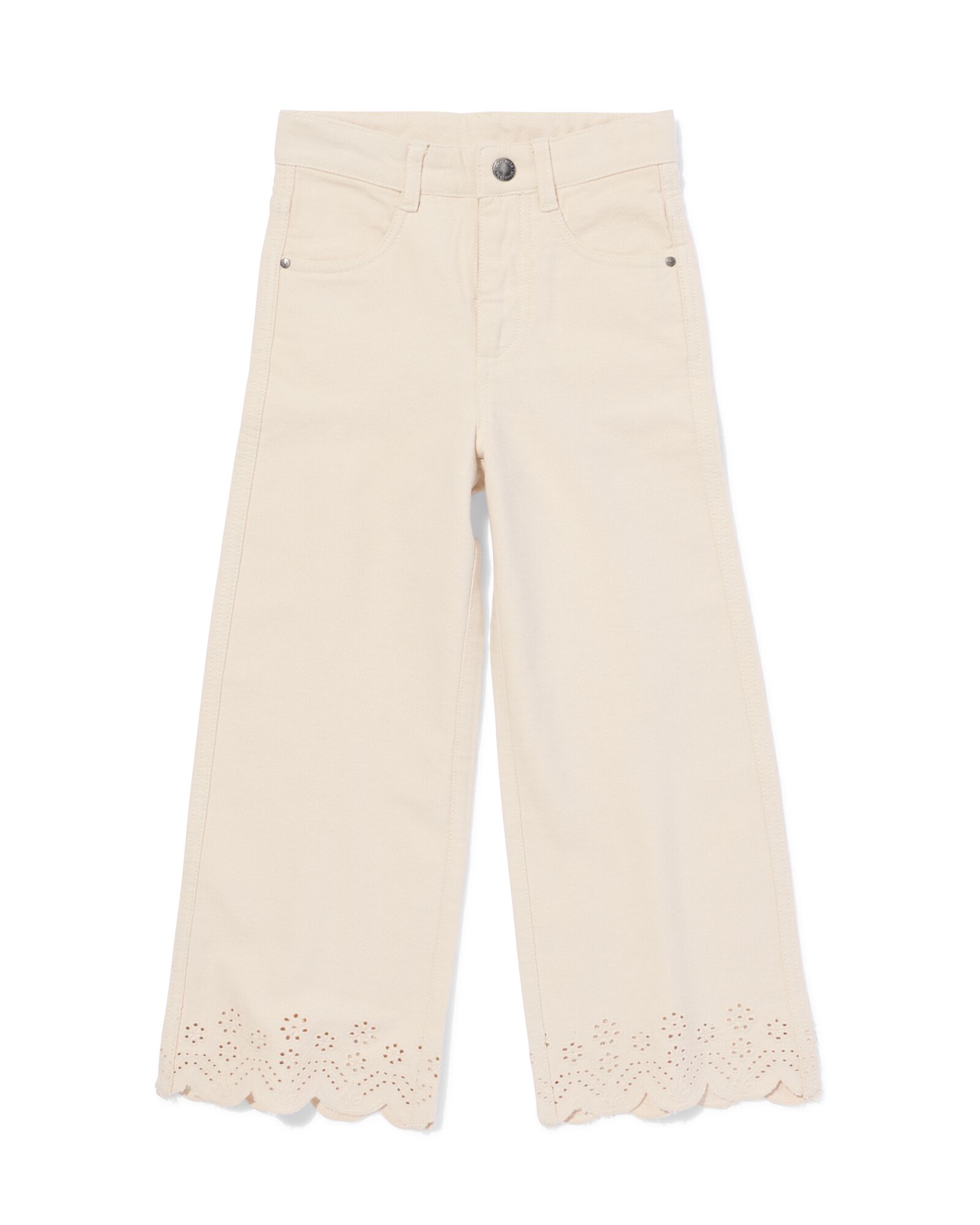 pantalon enfant broderie &eacute;cru &eacute;cru - 30838503ECRU - HEMA