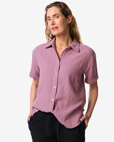 damesblouse Kai mousseline  paars - 36303570PURPLE - HEMA