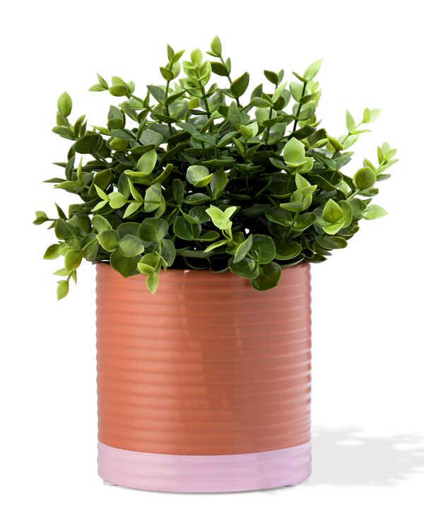 cache-pot &Oslash;12 x 14 cm c&eacute;ramique nervur&eacute;e terra - 13324209 - HEMA